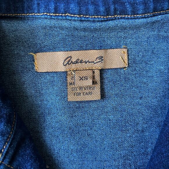 Arden B Denim Dress Jacket Women’s XS Longline Button Front 2000s Y2K Jean Dress - Picture 9 of 9